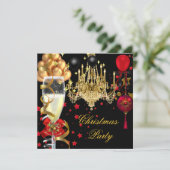 クリスマスホリデーシャンパーニュパーティーレッド金ゴールドブラック4 招待状 (スタンド正面)