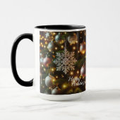 クリスマスホリデーシルバースノーフレークオーナメント マグカップ (左)