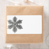 クリスマスホリデーシルバースノーフレークスターデザイン ラベル (インサイチュ)