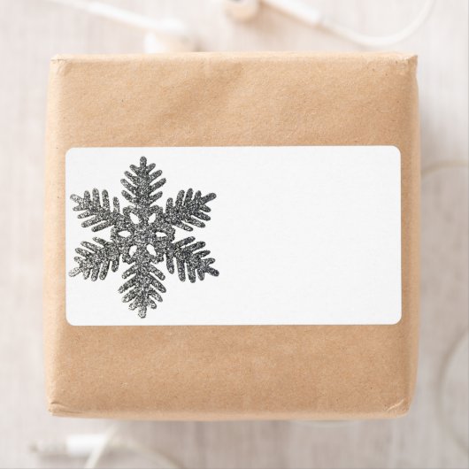 クリスマスホリデーシルバースノーフレークスターデザイン ラベル (インサイチュ)