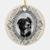 クリスマスホリデーシルバーフレームフォトフェスティバル セラミックオーナメント (正面)