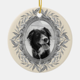 クリスマスホリデーシルバーフレームフォトフェスティバル セラミックオーナメント