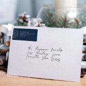 クリスマスホリデーシンプルネイビーブルースノーフレーク ラベル