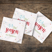 クリスマスホリデーシンプルフェスティバルティザシーズン スタンダードカクテルナプキン