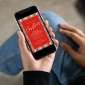 クリスマスホリデーシンプルフェスティバルレッドウィンター 招待状