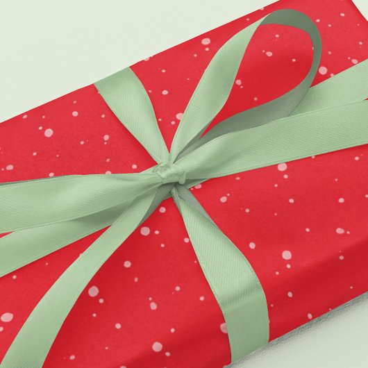 クリスマスホリデーシンプルフェスティバルレッドドットパターン ラッピングペーパー