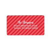 クリスマスホリデーシンプルレッドミニマストライプのリスト ラベル (正面)