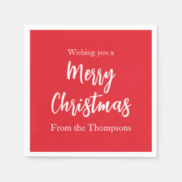 クリスマスホリデーシンプルレッドミニマリストかわいい スタンダードカクテルナプキン