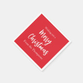 クリスマスホリデーシンプルレッドミニマリストかわいい スタンダードカクテルナプキン (角)