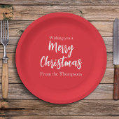 クリスマスホリデーシンプルレッドミニマリストかわいい ペーパープレート