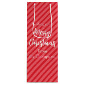 クリスマスホリデーシンプルレッドミニマリストかわいい ワインギフトバッグ (正面)
