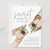 クリスマスホリデーシークレットサンタギフト交換パーティー 招待状 (正面)