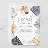 クリスマスホリデーシークレットサンタギフト交換パーティー 招待状 (正面)
