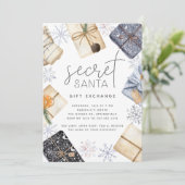 クリスマスホリデーシークレットサンタギフト交換パーティー 招待状 (スタンド正面)