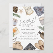 クリスマスホリデーシークレットサンタギフト交換パーティー 招待状 (正面)