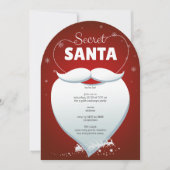 クリスマスホリデーシークレットサンタレッドギフトエクスチェンジ 招待状 (正面)