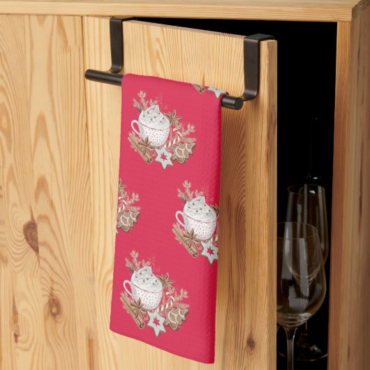 クリスマスホリデーシーズントリートキッチンタオル キッチンタオル (三つ折り)