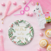 クリスマスホリデーシーズンホリーリースブライト ペーパープレート (パーティー)