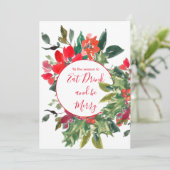 クリスマスホリデーシーズンホリーリースレッド 招待状 (スタンド正面)