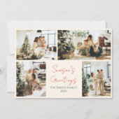 クリスマスホリデーシーズン家族写真カード 招待状 (正面)