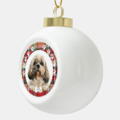 クリスマスホリデーシーズン シーズン シュナウザー 犬 ペット フォト カスタム セラミックボールオーナメント (右)