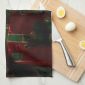 クリスマスホリデーシーンの下のギフト キッチンタオル (四つ折り)