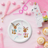 クリスマスホリデージェンダーがトナカイを明かす ペーパープレート (パーティー)