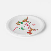 クリスマスホリデージェンダーがトナカイ赤い緑を明らかにする ペーパープレート (アングル)