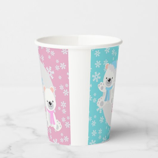 クリスマスホリデージェンダーがホッキョクグマを明かす 紙コップ (左)