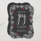 クリスマスホリデージョイチャルクボードパインブランチ シーズンカード (正面/裏面)