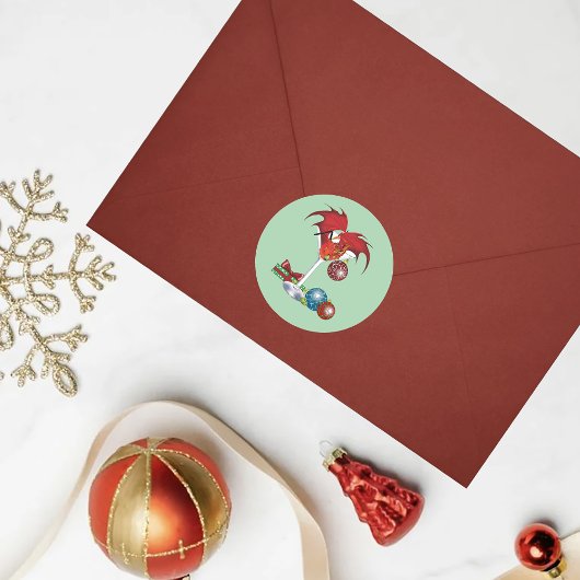 クリスマスホリデージョイドラゴン ラウンドシール