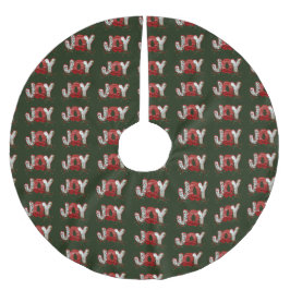 クリスマスホリデージョイ ブラッシュドポリエステルツリースカート