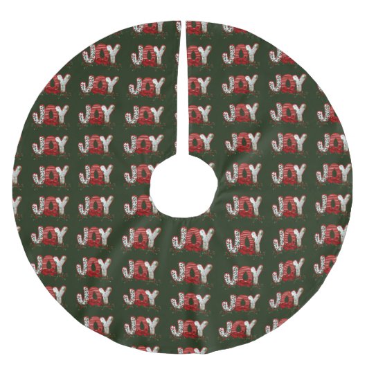 クリスマスホリデージョイ ブラッシュドポリエステルツリースカート (正面)