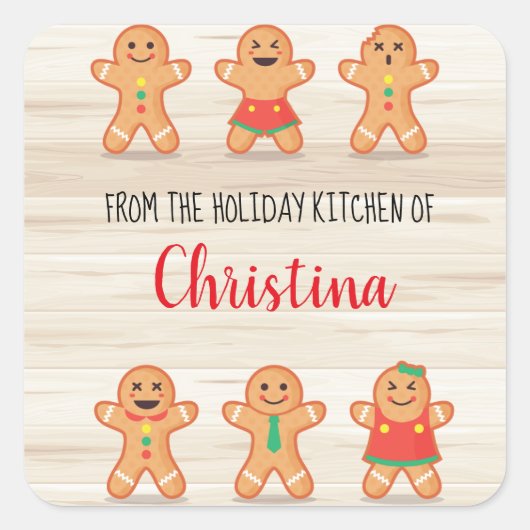 クリスマスホリデージンジャーパン スクエアシール (正面)