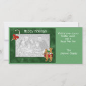 クリスマスホリデージンジャーブレッドクッキーのフォトカード シーズンカード (正面)