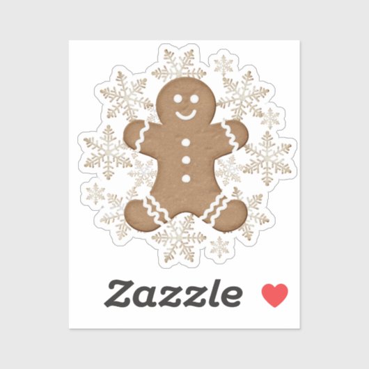 クリスマスホリデージンジャーブレッドマンとスノーフレーク シール (シート)