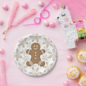 クリスマスホリデージンジャーブレッドマンとスノーフレーク ペーパープレート (パーティー)