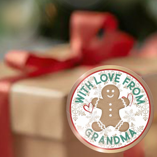 クリスマスホリデージンジャーブレッドマンアイススノーフレーク ラウンドシール