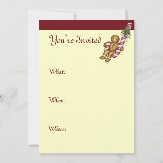 クリスマスホリデージンジャーブレッド招待状 招待状 (裏面)