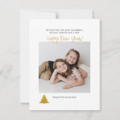 クリスマスホリデースクリプトフォトミニマリストホリデー ノートカード (裏面)