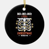 クリスマスホリデースケルトンリブケージ放射線学 セラミックオーナメント (正面)