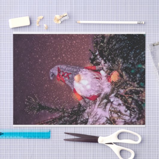 クリスマスホリデーススノーグリッター素朴格言 薄葉紙 (クラフト)