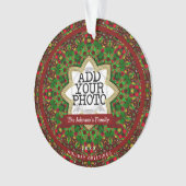 クリスマスホリデースターファミリーキープサケフォトプレート オーナメント (正面)