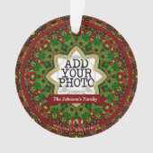 クリスマスホリデースターファミリーキープサケフォトプレート オーナメント (正面)