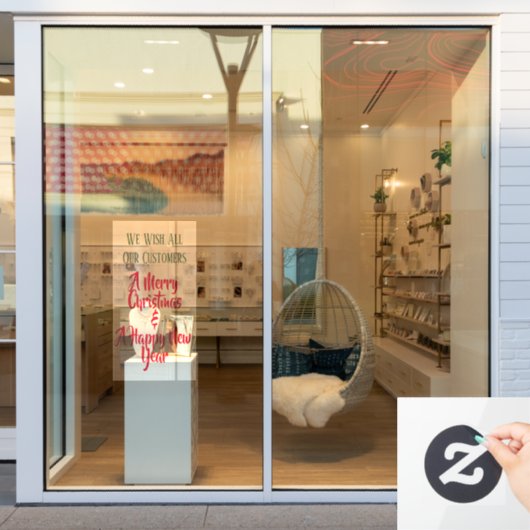 クリスマスホリデーストアフロント ウィンドウサイン (店舗窓)