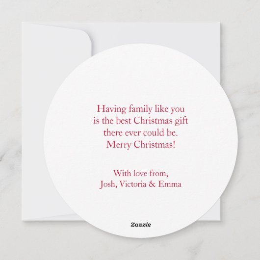 クリスマスホリデーストッキングフローラリース写真 シーズンカード (裏面)