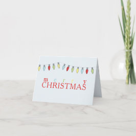 クリスマスホリデーストリングライトおもしろいフェスティバルシンプル シーズンカード