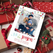 クリスマスホリデーストリングライトザシーズンおもしろい シーズンカード