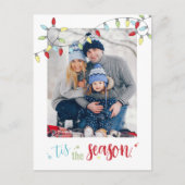 クリスマスホリデーストリングライトザシーズンおもしろい シーズンポストカード (正面)