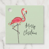 クリスマスホリデーストリングライトピンクフラミンゴ フェイバータグ (正面)